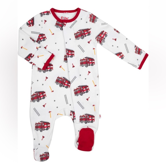 Magnetic Me Other - Magnetic Me Firetruck Footed Pajama (0-3 months)